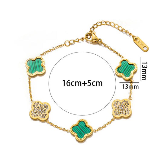 Lucky Clover Green Charm Bracelet