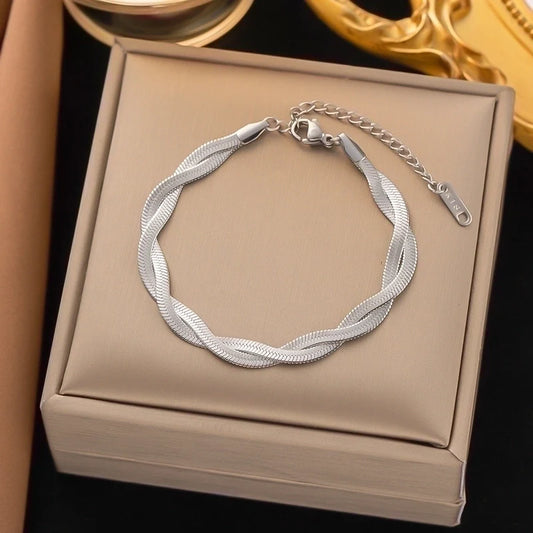 Silver Twist Layered bracelet